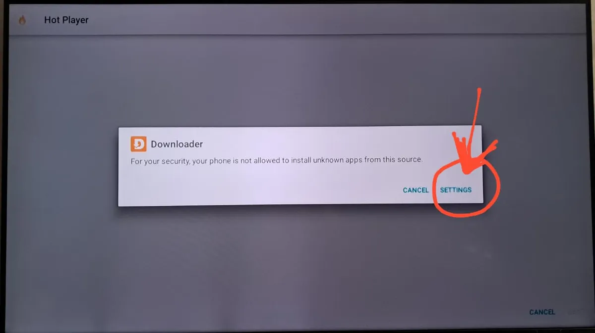 Steg 4: Ge Downloader tillåtelse att installera Hot IPTV