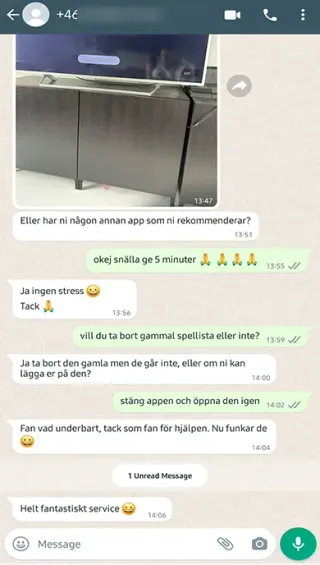 Kundrecension via WhatsApp